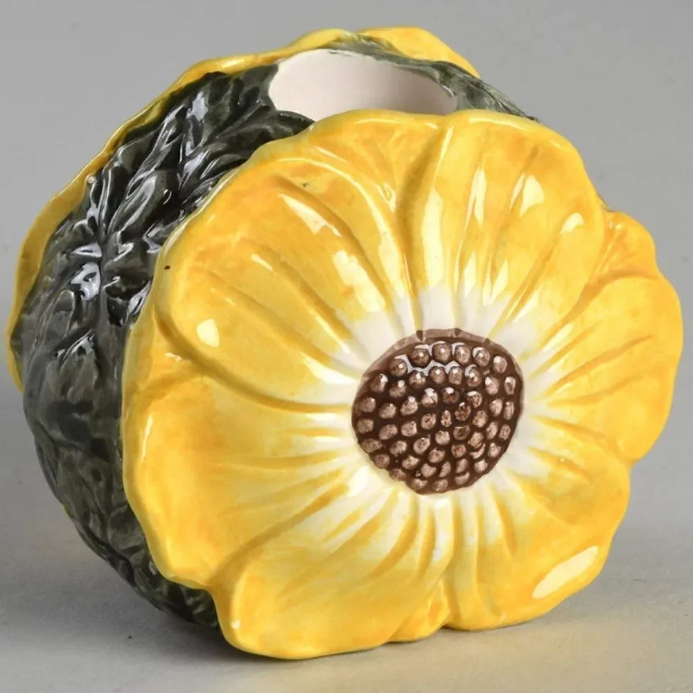 Vintage Figural Sunflower Candleholders, Set of 2 Made in Japan